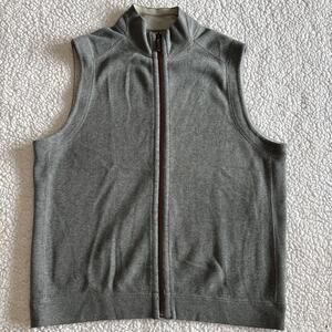 Tommy Bahama Reversible Vest Men's Large Gray Blue Full Zip Flipshore Cotton